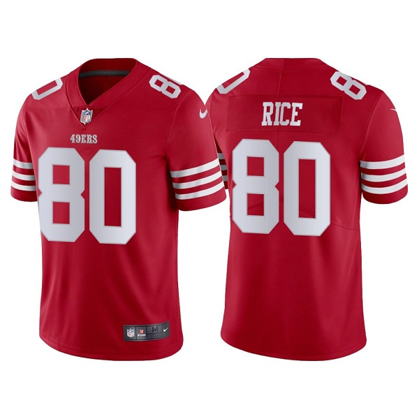 Men's San Francisco 49ers #80 Jerry Rice 2022 New Scarlet Vapor Untouchable Stitched Football Jersey